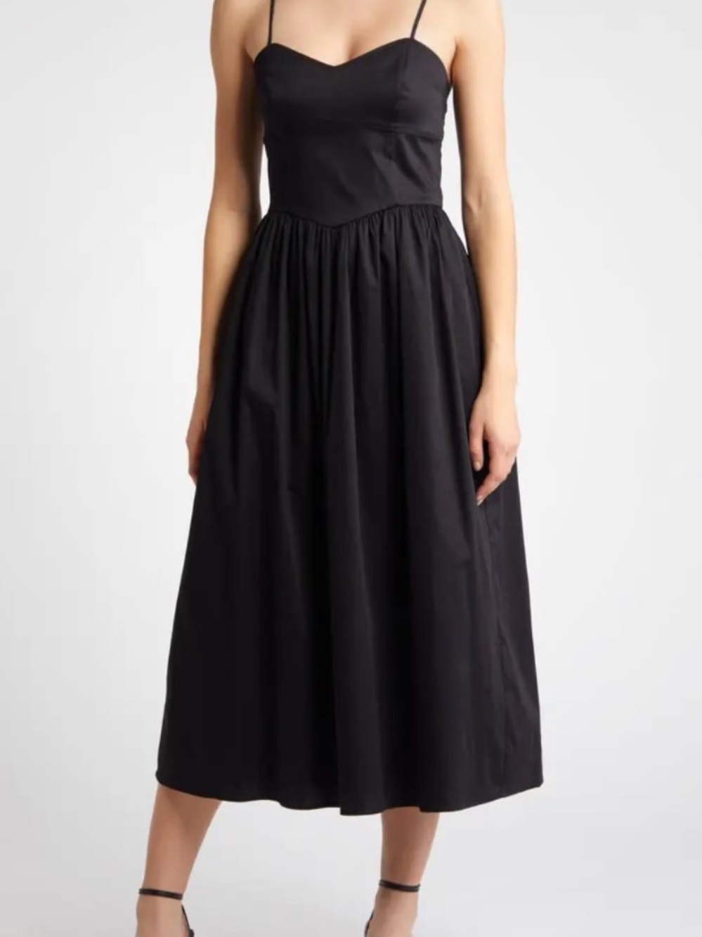 French Connection Black Strappy Midi Dress size XS